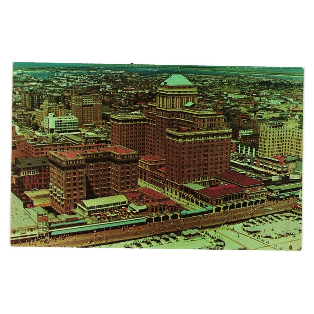 Vintage Atlantic City Postcard Chalfonte Haddon Hall Aerial View Resort Vacation